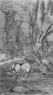 Horse, Groom, and Falcon, 17th century. Creator: Unknown Horse, Groom, and Falcon, 17th century. Creator: Unknown
