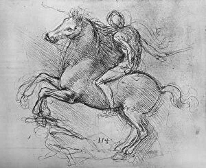 Enemy Collection: A Horseman Trampling on a Fallen Foe, c1480 (1945). Artist: Leonardo da Vinci