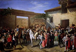 Horses Courtyard in the Old Bullfighting square of Madrid, 1853, oil on canvas Horses Courtyard in the Old Bullfighting square of Madrid, 1853, oil on canvas