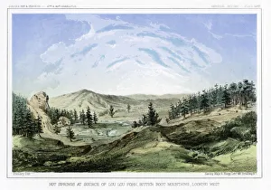 Hot Springs at their source in Lou Lou Fork, Bitterroot Mountains, Montana, USA, 1856 Hot Springs at their source in Lou Lou Fork, Bitterroot Mountains, Montana, USA, 1856
