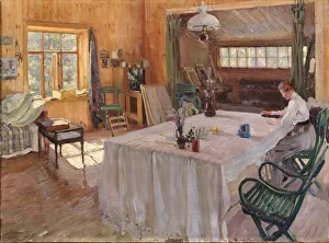 In the House of the Artist Konstantin Korovin, 1907. Artist: Vinogradov In the House of the Artist Konstantin Korovin, 1907. Artist: Vinogradov