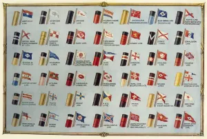 Steamship Prints: Heritage Images Print of House Flags and Funnels, c1930