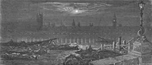 Panoramic Photography Gallery: The Houses of Parliament at Night, 1872. Creator: Gustave Doré