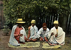 Hova money changers, Madagascar, late 19th century.Artist: Gillot Hova money changers, Madagascar, late 19th century.Artist: Gillot