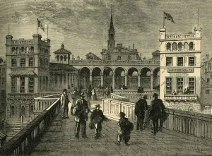 Hungerford Market, from the Bridge, in 1850, (1881). Creator: Unknown Hungerford Market, from the Bridge, in 1850, (1881). Creator: Unknown