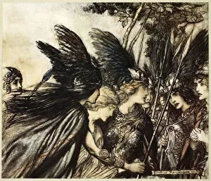 Pursuit Gallery: I flee for the first time and am pursued, 1910. Artist: Arthur Rackham