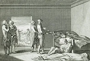 Print of a young girl reading from Basedow's Elementary Work, 1770