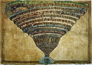 Illustration to the Divine Comedy by Dante Alighieri (Abyss of Hell), 1480-1490. Artist: Botticelli, Sandro (1445-1510)
