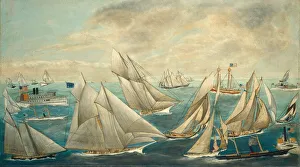 Imaginary Regatta of America's Cup Winners, 1889 or after. Creator: Unknown Imaginary Regatta of America's Cup Winners, 1889 or after. Creator: Unknown