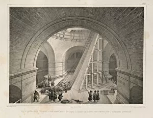 Inside view of the Cathedral and a ramp (From: The Construction of the Saint Isaacs Cathedral), 1845
