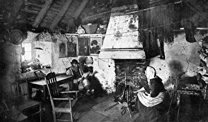 Images Dated 19th June 2008: Interior of a crofters cottage, Shetland, Scotland, 1924-1926.Artist: Valentine & Sons Ltd