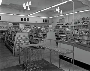 Interior of the Dodworth Road Co-op, Barnsley, South Yorkshire, 1957 Interior of the Dodworth Road Co-op, Barnsley, South Yorkshire, 1957