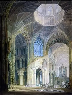 Religious Image Prints: Interior of Ely Cathedral Print, 1797