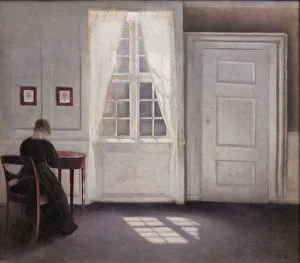 Vilhelm Hammershoi Print: Interior in Strandgade, 1901