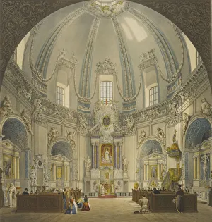 Interior of Trinitarian Church of Christ the Redeemer in Antakalnis, Vilnius, 1847 Interior of Trinitarian Church of Christ the Redeemer in Antakalnis, Vilnius, 1847