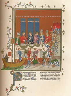 Interlude during the meal, 14th century, (1849). Creator: Kellerhoven Interlude during the meal, 14th century, (1849). Creator: Kellerhoven