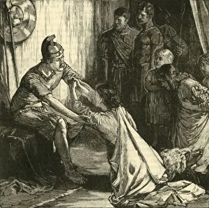 Hands Clasped Gallery: Interview Between Coriolanus and His Wife and Mother, 1890. Creator: Unknown