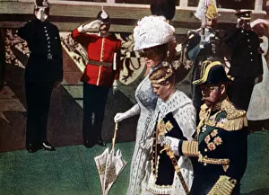 The investiture of the Prince of Wales, Carnarvon Castle, 1911-1912.Artist: Marshall Herskovitz The investiture of the Prince of Wales, Carnarvon Castle, 1911-1912.Artist: Marshall Herskovitz