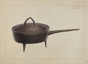 Iron Pot with Cover, c. 1937. Creator: Edward L Loper Iron Pot with Cover, c. 1937. Creator: Edward L Loper