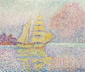 Italian brig at Agay, 1901. Artist: Signac, Paul (1863-1935) Italian brig at Agay, 1901. Artist: Signac, Paul (1863-1935)