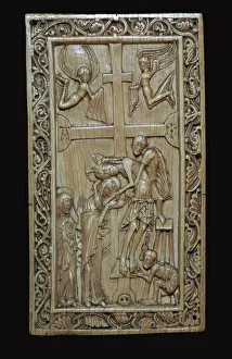 Ivory carving of the deposition from the cross Ivory carving of the deposition from the cross