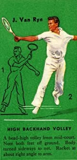 J. Van Ryn - High Backhand Volley, c1935. Creator: Unknown