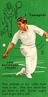 J. Yamagishi - Low Backhand Volley, c1935. Creator: Unknown