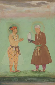 Jahangir and his Father, Akbar, Folio from the Shah Jahan Album, verso: ca Jahangir and his Father, Akbar, Folio from the Shah Jahan Album, verso: ca