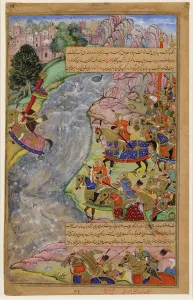 Jalal al-Din Khwarazm-Shah crossing the rapid Indus river Jalal al-Din Khwarazm-Shah crossing the rapid Indus river