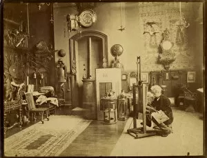 Jean-Leon Gerome (1824-1904) in his workshop, c. 1890