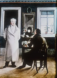 Johann Wolfgang von Goethe, 19th century. Artist: JJ Scheller Johann Wolfgang von Goethe, 19th century. Artist: JJ Scheller
