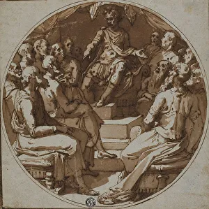 Ancient Roman Emperor Portraits Prints: Julius Caesar Addressing Senators