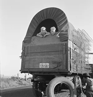 Just arrived from Kansas, on highway going to potato... near Merrill, Klamath County, Oregon, 1939 Just arrived from Kansas, on highway going to potato... near Merrill, Klamath County, Oregon, 1939