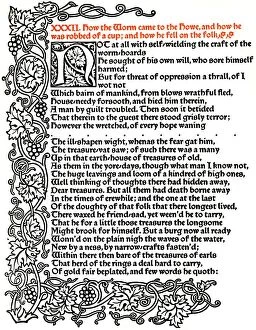 Related Images Gallery: Kelmscott Press: Page from The Tale of Beowulf Printed in the Troy Type, c.1895, (1914)
