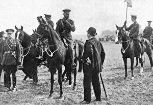 Images Dated 12th January 2008: King George V at an inspection of troops at Aldershot, First World War, 1914-1918, (c1920)
