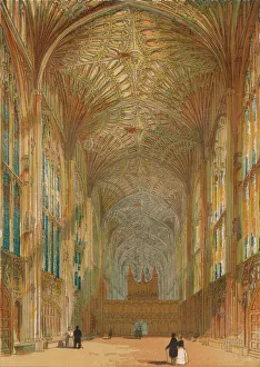 Religious Image Prints: Kings College Chapel, Cambridge, 1864 Print