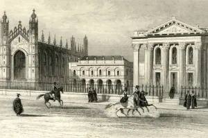 Cambridge Prints: Gothic and Neoclassical Buildings of Cambridge, c1835 Print