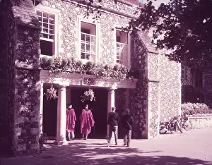 Prints of The King's School, Canterbury, Kent, c1955. Entrance facing Green Court. Britain's oldest public school and the oldest continuously operating school in the world Canterbury Prints: Print of The King's School, Canterbury, Kent