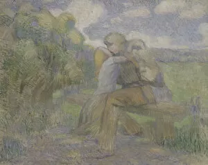 The Kiss, 1897. Artist: Borisov-Musatov, Viktor Elpidiforovich (1870-1905)