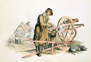 Images Dated 5th August 2005: Knife grinder, 1808. Artist: William Henry Pyne