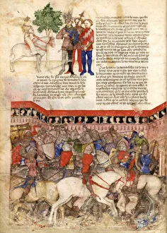 The Knights of the Round (Miniature from La Quete du Saint Graal et la Mort d'Arthus) The Knights of the Round (Miniature from La Quete du Saint Graal et la Mort d'Arthus)