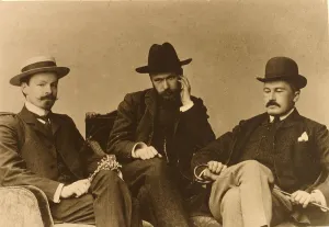 Konstantin Balmont, Sergei Poliakov and Modest Durnov, Russian poets, 1904 Konstantin Balmont, Sergei Poliakov and Modest Durnov, Russian poets, 1904