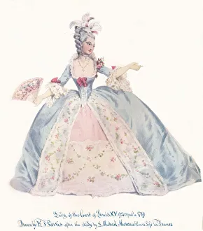 Lady of the Court of Louis XV, 19th century. Artist: Edmund Thomas Parris Lady of the Court of Louis XV, 19th century. Artist: Edmund Thomas Parris