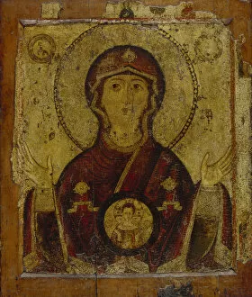 Our Lady of the Sign, Early 13th cen.. Artist: Russian icon