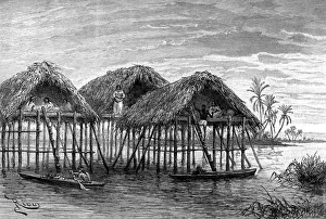 Lake dwellings of Santa Rosa, near Maracaibo, Venezuela, 1895. Artist: Unknown Lake dwellings of Santa Rosa, near Maracaibo, Venezuela, 1895. Artist: Unknown
