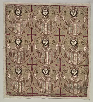 Lampas with roundels of the image of Christ in benedictory pose, 1550-1650. Creator: Unknown Lampas with roundels of the image of Christ in benedictory pose, 1550-1650. Creator: Unknown