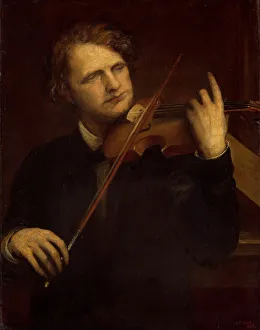 A Lamplight Study: Herr Joachim, 1868. Creator: George Frederick Watts A Lamplight Study: Herr Joachim, 1868. Creator: George Frederick Watts
