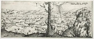 Landscape with the conversion of saulus, 1545. Creator: Augustin Hirschvogel (German Landscape with the conversion of saulus, 1545. Creator: Augustin Hirschvogel (German