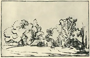 Rembrandt Harmensz van Rijn Landscape Print, c1650-1655