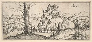 Landscape with High Rocks and Fortresses, 1546. Creator: Augustin Hirschvogel Landscape with High Rocks and Fortresses, 1546. Creator: Augustin Hirschvogel